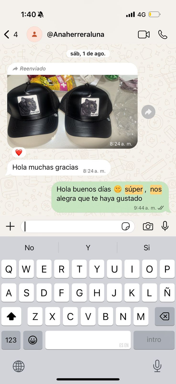 Captura de conversación con cliente