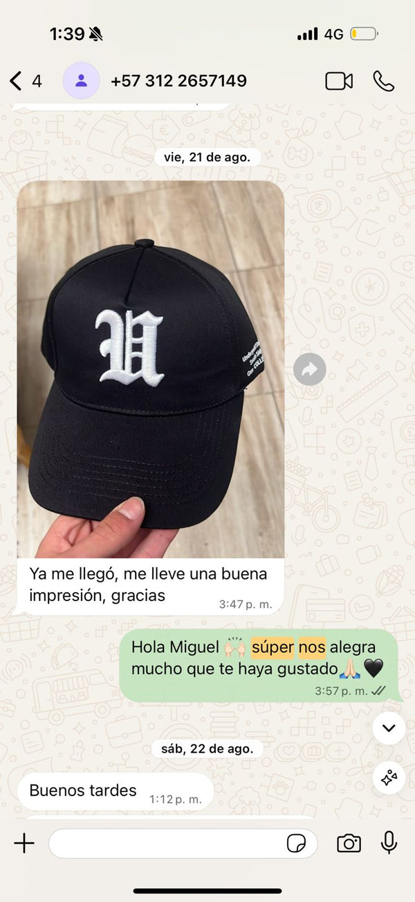 Captura de conversación con cliente