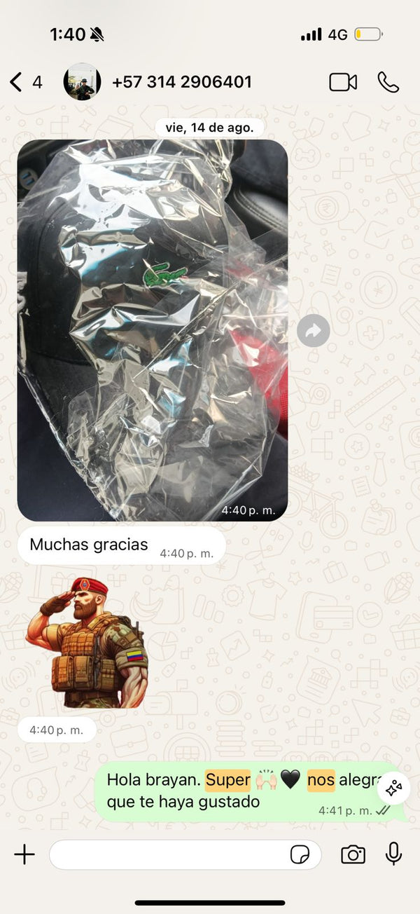 Captura de conversación con cliente